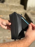 Gogo Erkek El Çantası Hakiki Deri Siyah 20.5cm