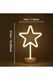Yıldız Tasarımlı Usb Ve Pilli Neon Led Masa ve Gece Lambası Star Dekoratif Işık