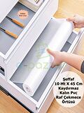 10 Mt  X 45 Cm Şeffaf Kaydırmaz Pvc Raf Buzdolabı Masa Çekmece Ayakkabılık Koruyucu Leke Tutmaz Örtü