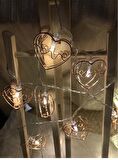 Kalpli Love Yazılı Metal 10LU Şerit Led Işık Zinciri Aydınlatma