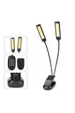 3 Fonksiyon Usb Ve Pilli Masa Lambası Çok Fonksiyonlu Kıskaçlı 2 Başlı Led