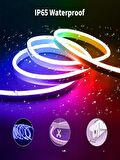 5 Metre Multicolor 16 Renk Kumandalı 16 Renk Dimmable 4 Fonksiyon Esnek Şerit Neon Led Aydınlatma