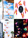 Multicolor Renk Geçişli Sevimli Kelebekler 6 Sarkıt Solar Panelli Bahçe Veranda Dekoratif Led Işık