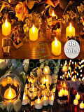 48 Adet Parti Organizasyon Christmas Konsept Süsleme Dekorasyon Pilli Tealight Mumu Led Işık