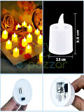 48 Adet Parti Organizasyon Christmas Konsept Süsleme Dekorasyon Pilli Tealight Mumu Led Işık