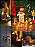72 Adet Parti Organizasyon Christmas Konsept Süsleme Dekorasyon Pilli Tealight Mumu Led Işık