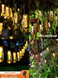 10'lu Multibulb Ampul 8 Fonksiyonlu Festival Kamp Bahçe Solar Panelli Led Işık Dizeleri Günışığı