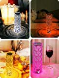 16 Renk 4 Mod Diamond Aydınlatma Masa Lambası Rose Silindir Dokunmatik & Kumandalı Usb Şarjlı 