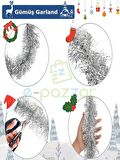 2 Adet 2 Metre X 7 Cm Lüx Kalın Gümüş Lame Simli Garland Noel Christmas Yılbaşı Ağaç Konsept Süsleme