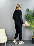 EQURİ Kadın Uzun Kollu Kapüşonlu Oversize Sweat Ve Pantolon Ikili Takım