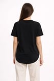 EQURİ Basic T-Shirt Kısa Kol Bisiklet Yaka Oval Kesim Tişört - Siyah