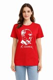 EQURİ Atatürk Baskılı Tişört Kısa Kollu Bisiklet Yaka  T-Shirt - Kırmızı