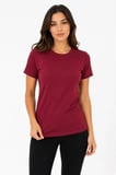 EQURİ Basic Tişört Bisiklet Yaka Kısa Kol Günlük Yazlık Slim Fit T-Shirt - Bordo