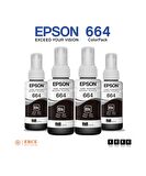Epson 664 L486 Uyumlu Dörtlü Siyah Ink Bottle