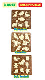 Çocuk Puzzle (Yapboz) Birinci Sınıf Ahşap 3 Parça Eğitici Öğretici Eğlenceli Set
