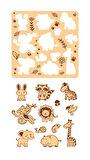 Çocuk Puzzle (Yapboz) Birinci Sınıf Ahşap 2 Parça Eğitici Öğretici Eğlenceli Set