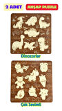 Çocuk Puzzle (Yapboz) Birinci Sınıf Ahşap 2 Parça Eğitici Öğretici Eğlenceli Set