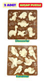 Çocuk Puzzle (Yapboz) Birinci Sınıf Ahşap 2 Parça Eğitici Öğretici Eğlenceli Set