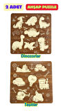 Çocuk Puzzle (Yapboz) Birinci Sınıf Ahşap 2 Parça Eğitici Öğretici Eğlenceli Set