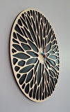 Erdizden Mandala Desenli Çift Lazer Kesim Mdf Duvar Saati