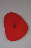 Erdizden Yamuk Şekilli Lazer Kesim Birinci Sınıf Mdf Duvar Saati - Kırmızı