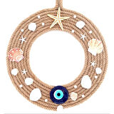 Deniz Yıldızlı İncili Nazar Boncuklu Duvar Ve Kapı Süsü