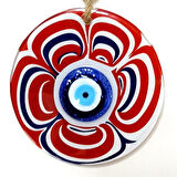 Cam Nazar Boncuklu Kırmızı Şeker Modelli Duvar Süsü