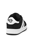 Unisex Siyah Beyaz-Beyaz Bağcıklı Rahat Sneaker Günlük Spor Ayakkabı