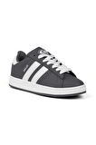 Unisex Gri Beyaz Siyah Bağcıklı Rahat Sneaker Günlük Spor Ayakkabı