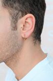Erkek Gold Çelik Halka Küpe 16 mm Orta Boy