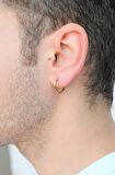 Erkek Gold Çelik Halka Küpe 16 mm Orta Boy