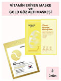 Dermal Vitamin Hydrojel Şeffaflaşan Eriyen Maske 34g ve Gold Göz Maskesi Set