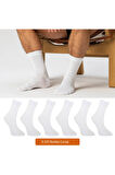 Erkek Beyaz Bambu Çorap 6'lı Premium Kutu