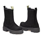 TwoEgoist Kadın Hakiki Süet Deri Kalın Tabanlı Postal Bot - Chelsea