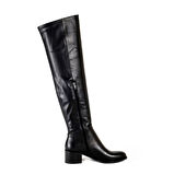 TwoEgoist Hakiki Deri Diz Üstü Streç Çizme