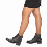 TwoEgoist Kadın Hakiki Deri Kısa Rahat Topuklu Bot