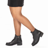 TwoEgoist Kadın Hakiki Deri Kısa Rahat Topuklu Bot