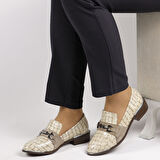 TwoEgoist Kadın Hakiki Rugan Deri Günlük Klasik Kısa Topuklu Rahat Şık Ayakkabı