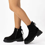 TwoEgoist Kadın Hakiki Süet Deri Kalın Tabanlı Tasarım Bot