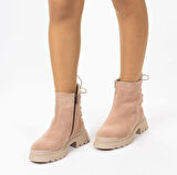 TwoEgoist Kadın Hakiki Süet Deri Kalın Tabanlı Tasarım Bot