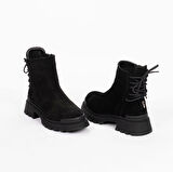 TwoEgoist Kadın Hakiki Süet Deri Kalın Tabanlı Tasarım Bot