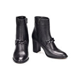 TwoEgoist Kadın Hakiki Floter Deri Tokalı Topuklu Bot