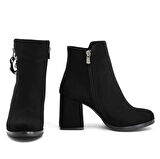 Kadın Süet Kalın Topuk Kısa Bot-Bootie
