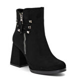 Kadın Süet Kalın Topuk Kısa Bot-Bootie