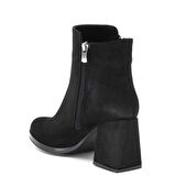 Kadın Süet Kalın Topuk Kısa Bot-Bootie