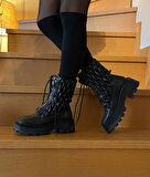 Kadın Kalın Tabanlı Fermuarlı Postal Bot