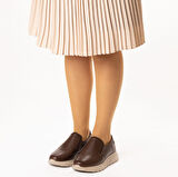 TwoEgoist Kadın Hakiki Deri Dolgu Tabanlı Hafif Tasarım Anatomik Casual Ayakkabı