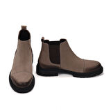 TwoEgoist Erkek Hakiki Deri Kauçuk Kalın Taban Chelsea Bot
