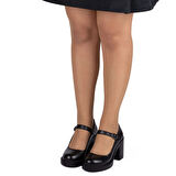 Kadın Hakiki Deri Kalın Topuklu Bantlı Günlük Ayakkabı / Mary Jane Shoes