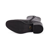 Kadın Hakiki Deri Alçak Topuklu Fermuarlı Günlük Bot